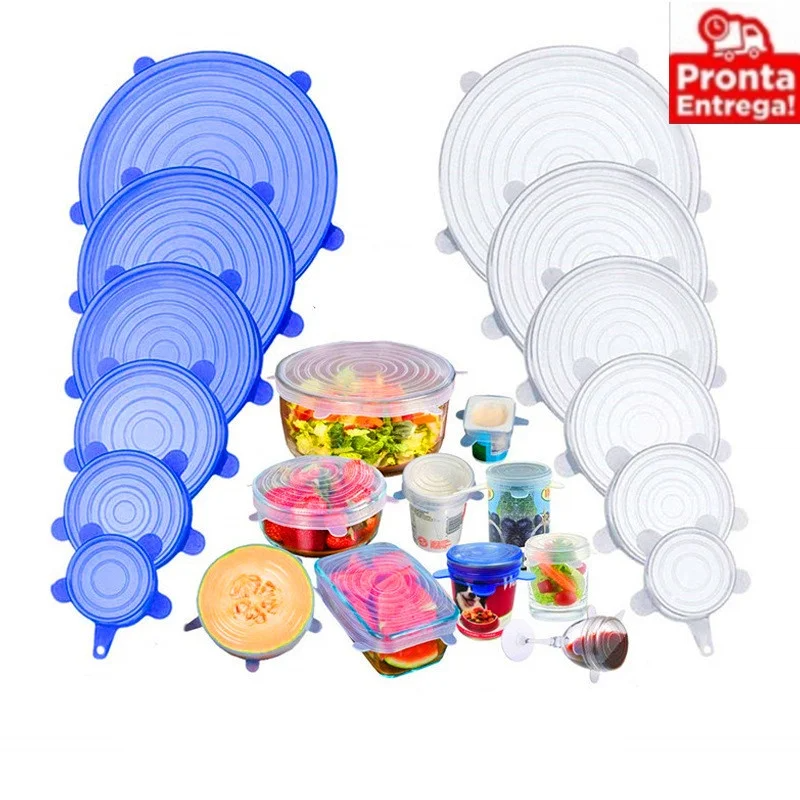 Kit Tampas de Silicone - PAGUE 4 E LEVE 6