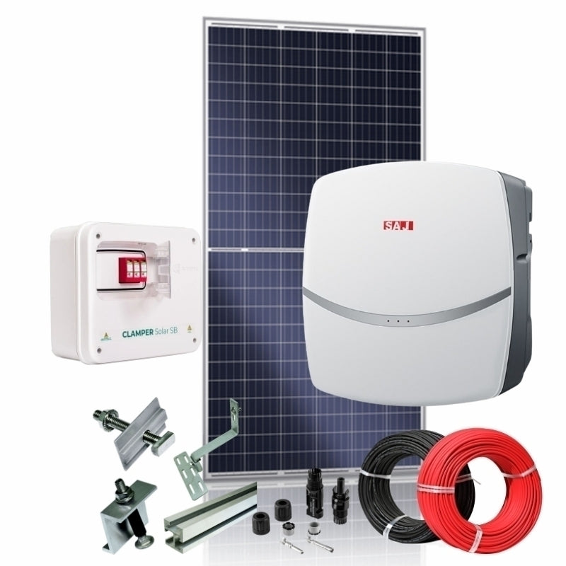 Kit Solar 2,28 kWp - Inversor SAJ - 4 módulos de 570Wp